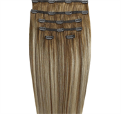 Gold24 Clip-on Hair Extensions #12/613 Dark Blondmix, 7 sett, 60 cm